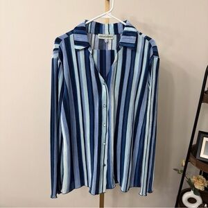 Almost Famous Blue Striped Button-Down Shirt